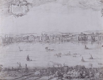 Panorama von London und der Themse, Teil eins von Whitehall bis Blackfriars, ca. 1600 von Nicolaes Jansz Visscher